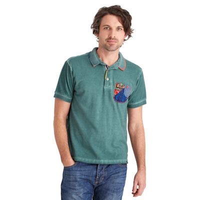 Dark turquoise crazy patch polo